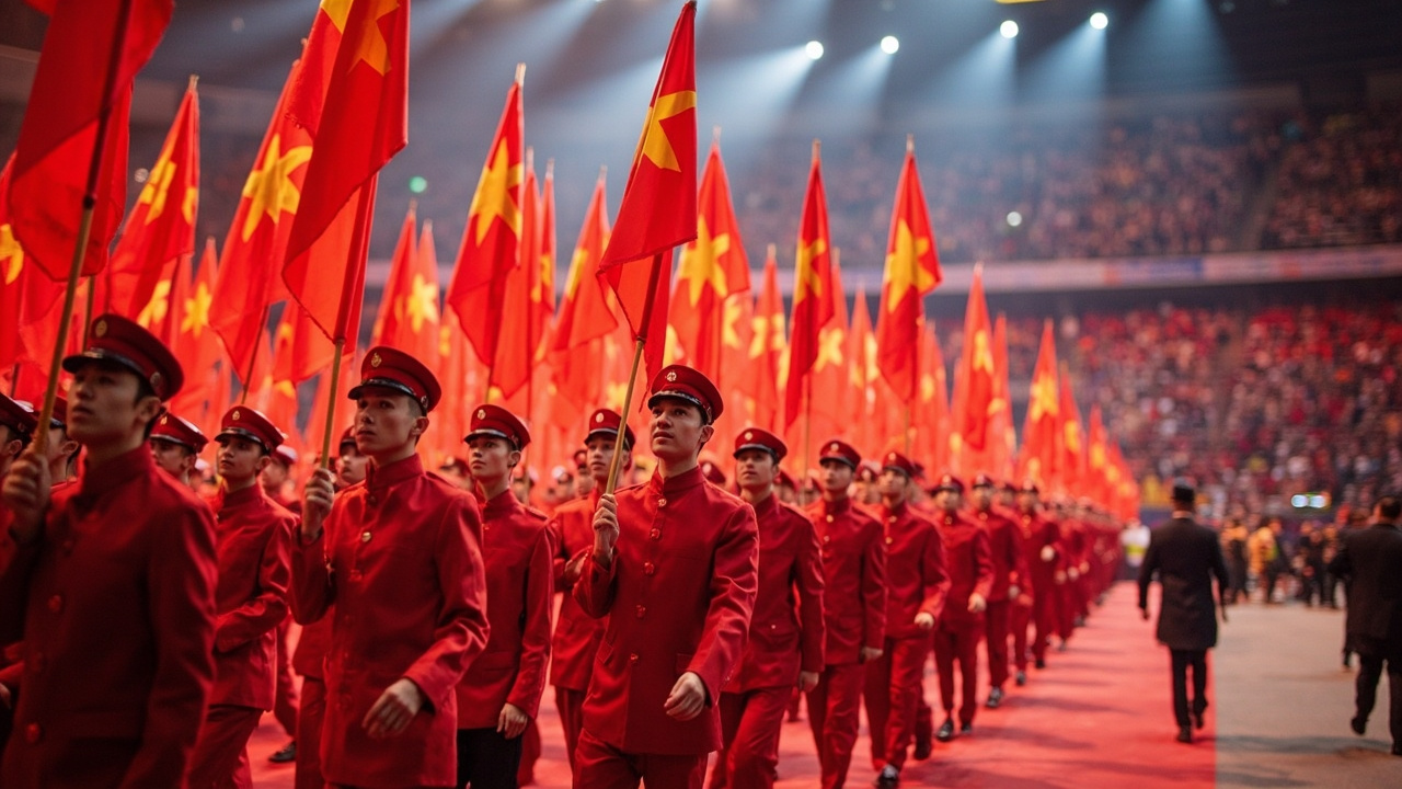 中国代表团入场